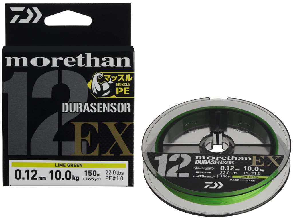Daiwa UVF Morethan Durasensor X12EX+Si3 Lime Green 150m, 0.06mm
