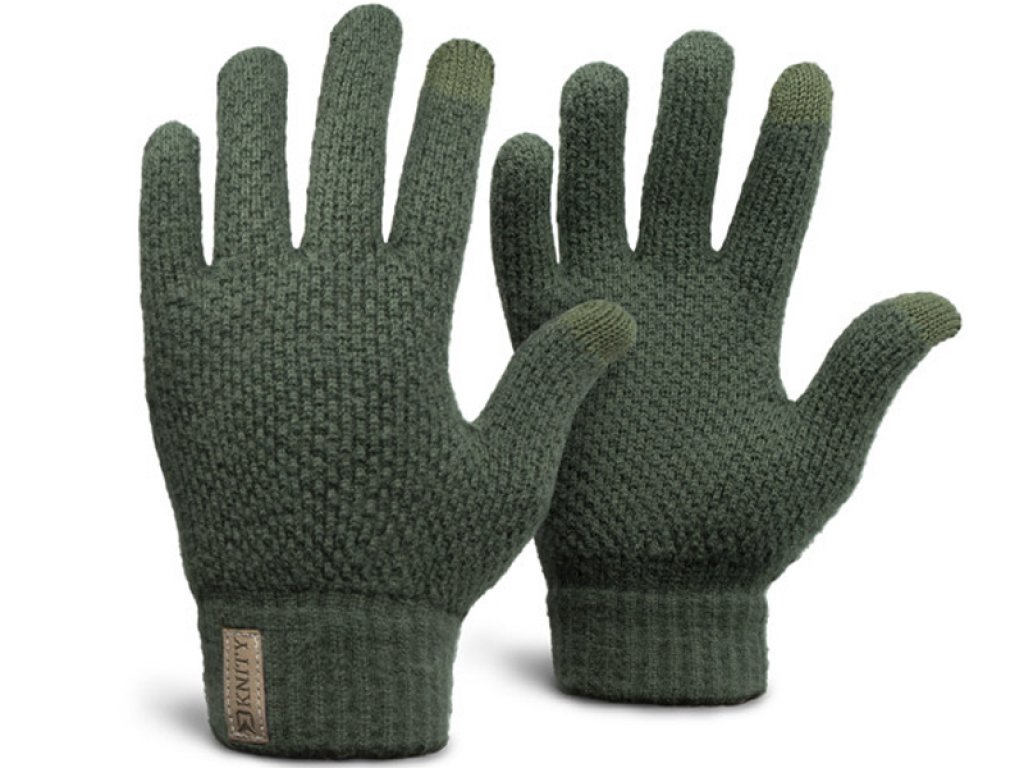 Delphin Knity Knitted Gloves Green