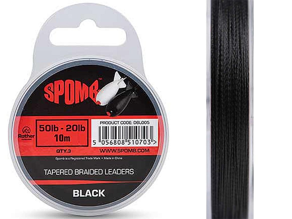 Fox Spomb Tapered Braided Leaders Black 10m