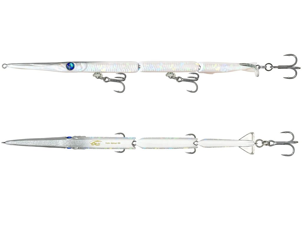 Jack Fin High Tech Needlefish Jointed Stylo 150mm Holo Pearl