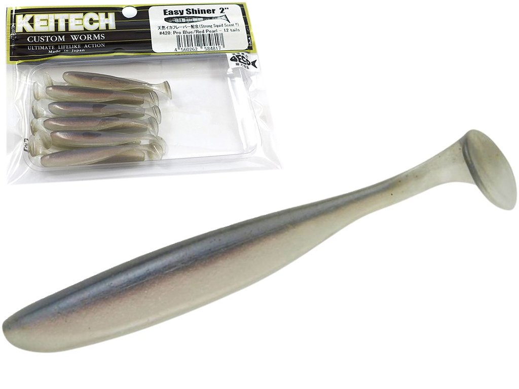 Keitech Scented Soft Plastic Swimbait Lure Easy Shiner 6.5inch Pro Blue Red Pearl