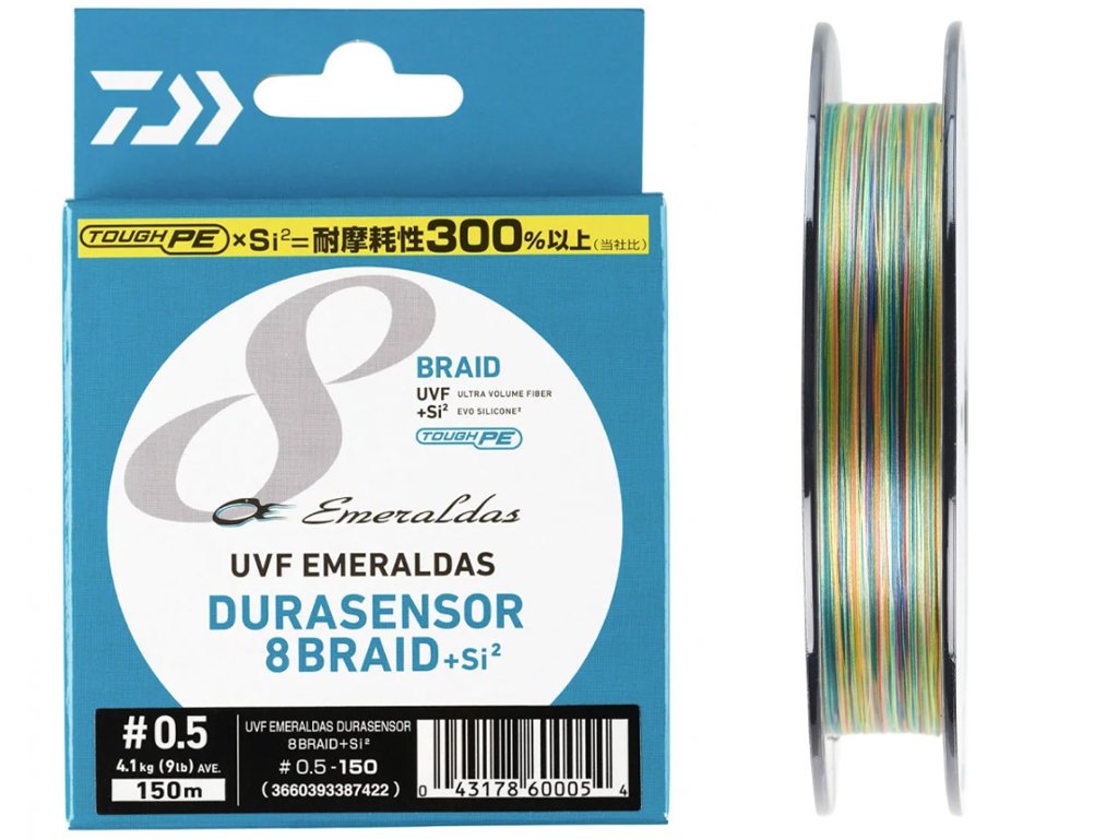 Daiwa UVF Emeraldas Durasensor 8 Braid +Si² Multicolor 150m, 0.06mm