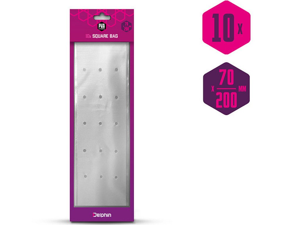 Delphin PVA NTastic Square Bag With Holes Tightening 10pcs, 200x70mm