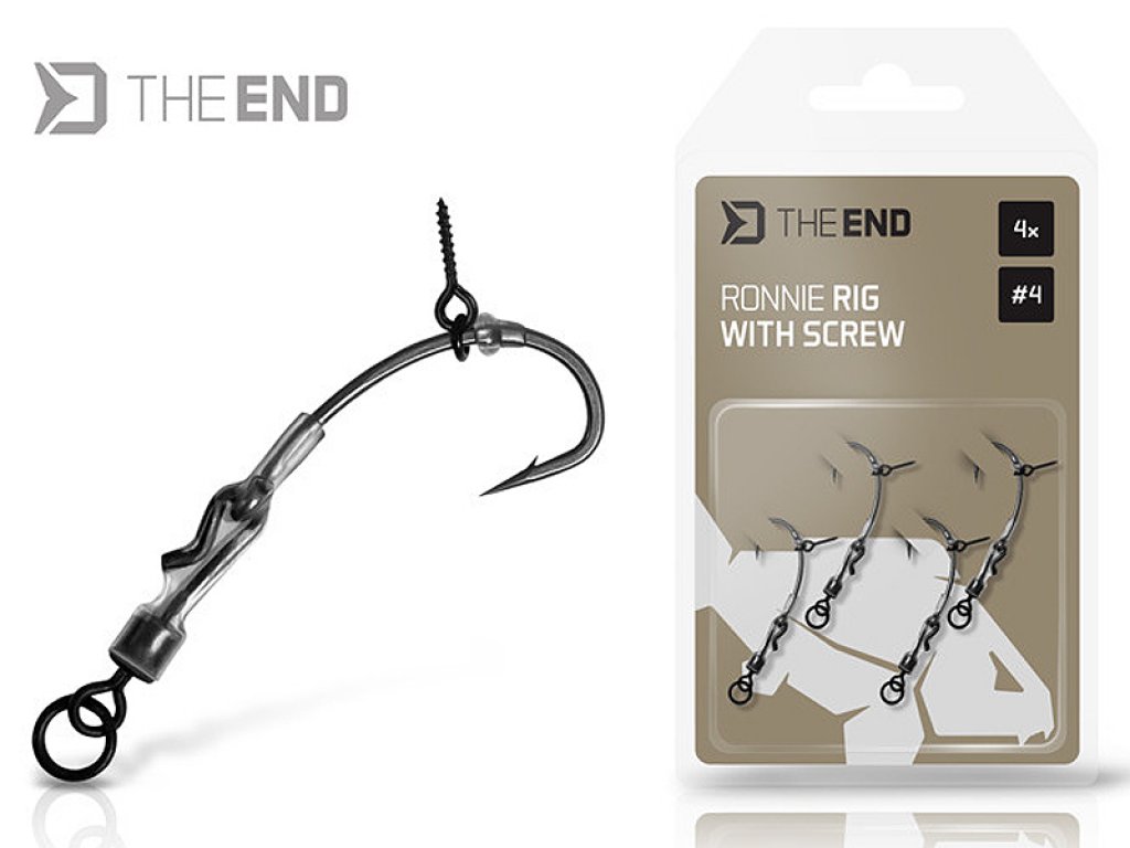 Delphin The End Ronnie Rig With A Bait Screw 4, 4pcs