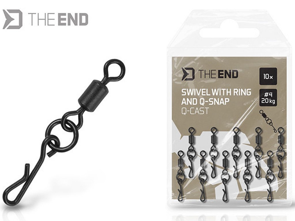 Delphin The End Q-Cast Swivel With A Ring and a Quick Clip 4, 10pcs