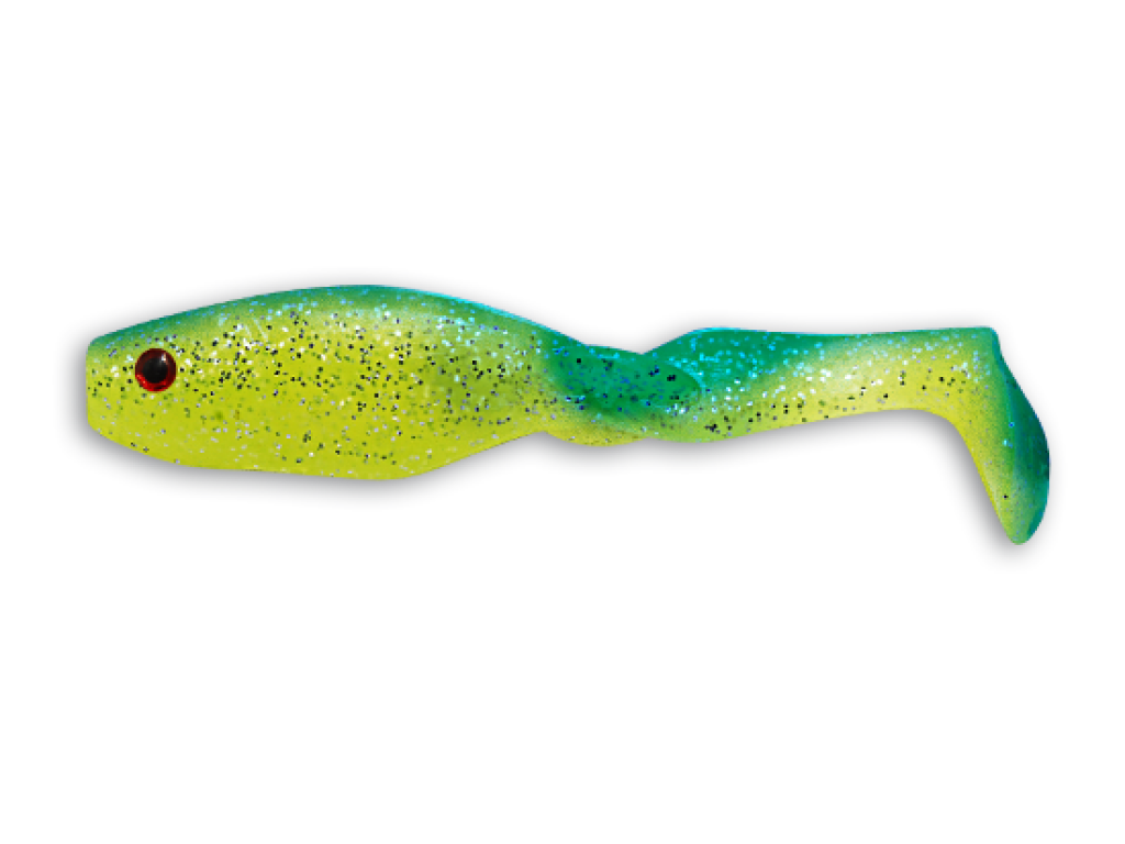 Delalande Skiny Shad 10cm Chartreusse Blue Back