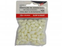 Kali Kunnan Oval Bait Beads White Fosf 7x15mm, 100pcs