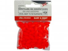 Kali Kunnan Oval Bait Beads Red Fosf 7x15mm, 100pcs