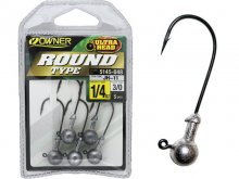 Owner 5145 Round Jig Head JH-11 Black-Chrome 2/0, 1/8Oz