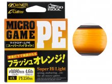 Owner Micro Game PE Super Highlight Braid Flash Orange 150m, 0.065mm, 3.10lb