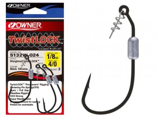 Owner 5132W Weighted Twist Lock Hook, 5/0