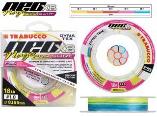 Trabucco Dyna Tex Neo X8 Nage Pro Surf 250m 6.80lb, 0.148mm