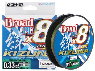 Owner Kizuna X8 Braid 275m Green In The Dark 0.13mm