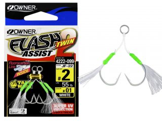 Owner JF-22 Flash Twin Assist Hook White 2