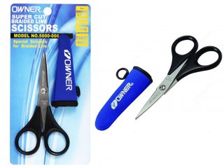 Owner Scissors For Braided Line Blue