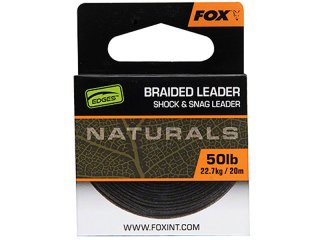 Fox Edges Naturals Braided Leader 20m, 50lb