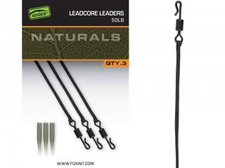 Fox Edges Naturals Leadcore Leaders 50lb, 3pcs
