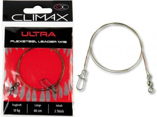Climax Flexsteel Leader With Swivel 1x19 30cm, 10kg, 2pcs