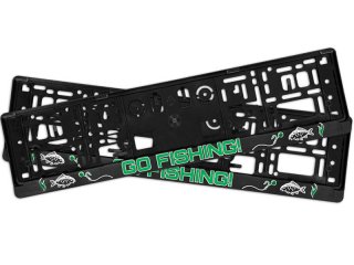 Delphin Go Fishing 3D License Plate Holder 2pcs