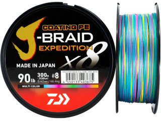 Daiwa J-Braid X8 Expedition Multicolor 300m, 0.24mm