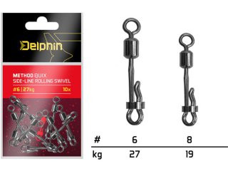 Delphin Method Quix Side-line Rolling Swivel 6, 27kg, 10pcs