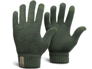 Delphin Knity Knitted Gloves Green