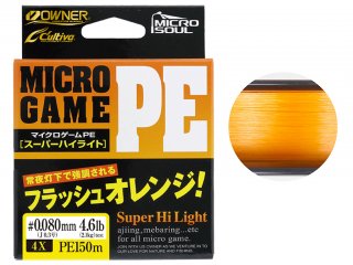 Owner Micro Game PE Super Highlight Braid Flash Orange 150m, 0.090mm, 6.20lb