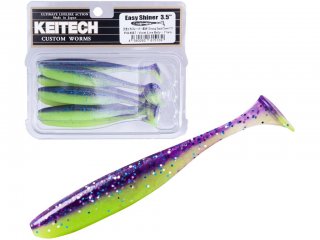 Keitech Scented Soft Plastic Swimbait Lure Easy Shiner 3.5inch Violet Lime Belly