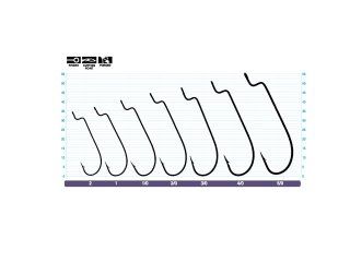 Owner Offset Worm 5101, black-chrome, 3/0