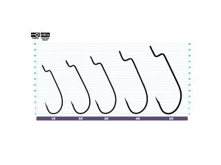 Owner Offset Worm Widegap 5102, black-chrome, 4/0